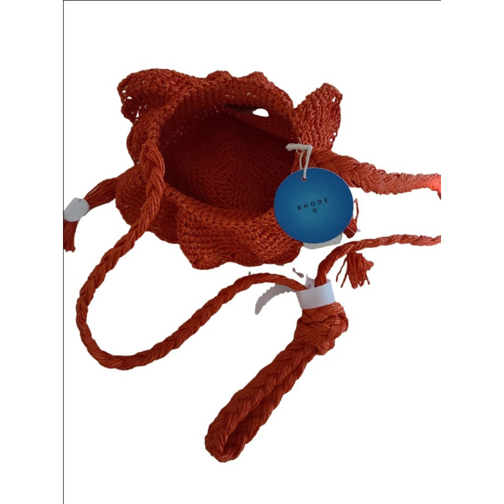 RHODE x Target New Crochet Bucket Bag Dark Orange Boho Ruffle